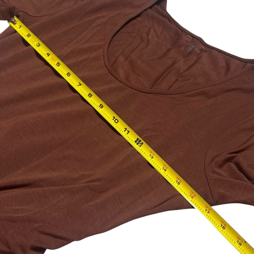 Garnet Hill Easy‎ Wrap Knit Dress Brown Comfort Chic Capsule Stretch M - Picture 11 of 13